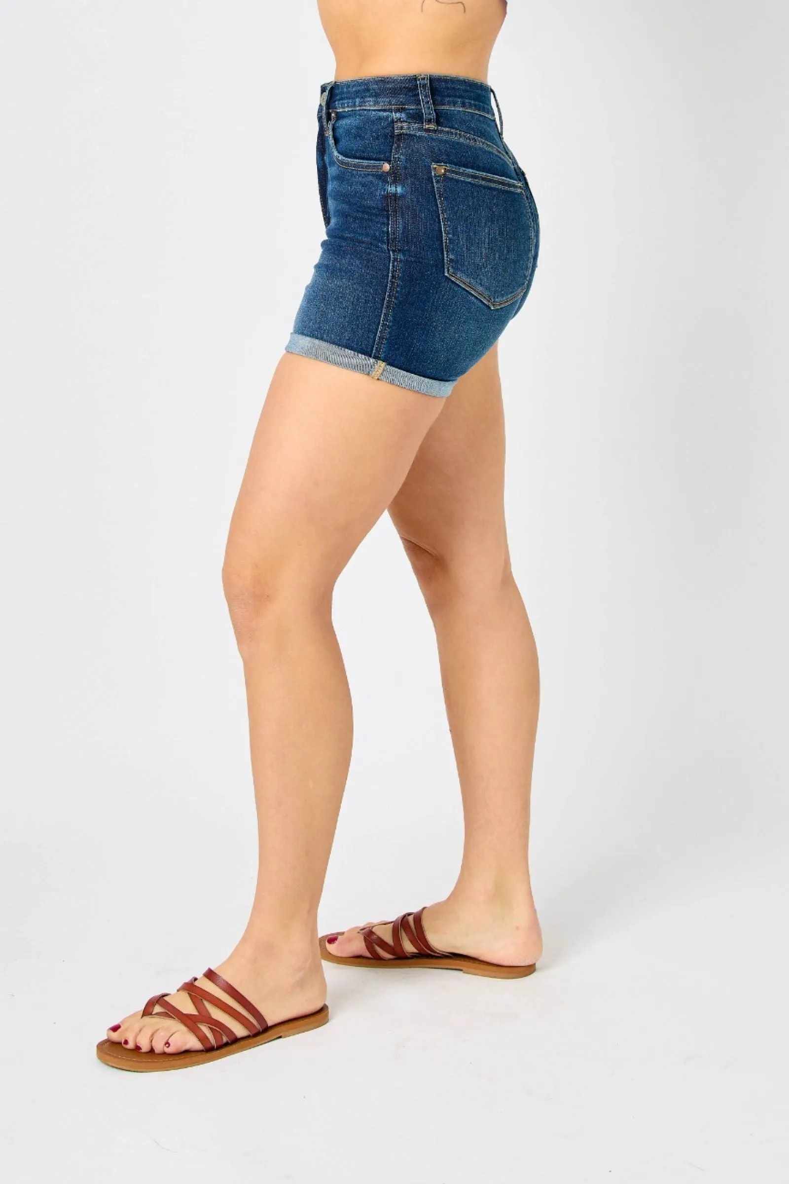 Judy Blue Reg/Plus High Waist Tummy Control Cuffed Shorts