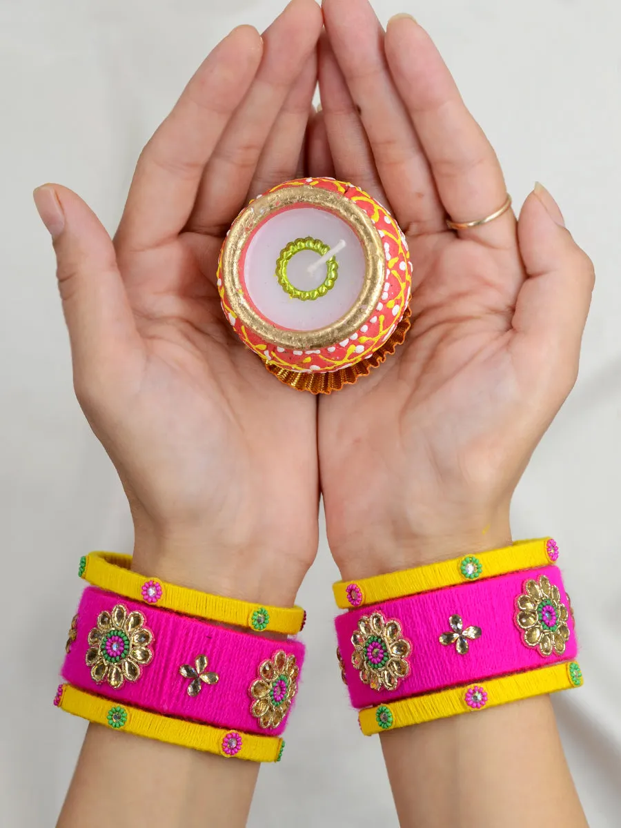 Karva Kundan Bead Bangles