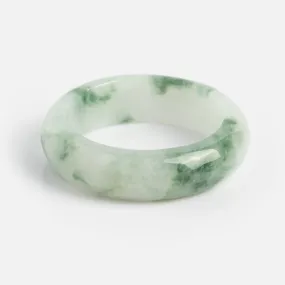 Koi Mottled Green Jade Ring