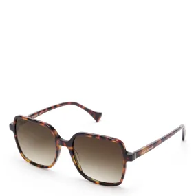 La Villette Rene brown tortoise square sunglasses with brown lenses gradient