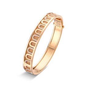 L’Arc de DAVIDOR Bangle MM, 18k Rose Gold with Satin Finish and Colonnato Diamonds