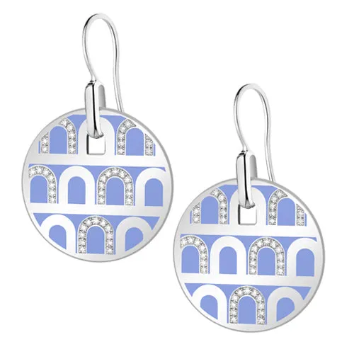 L'Arc de DAVIDOR Pendant Earring GM, 18k White Gold with Lacquered Ceramic and Colonnato Diamonds