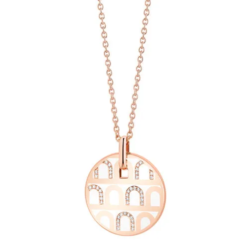 L'Arc de DAVIDOR Pendant GM, 18k Rose Gold with Lacquered Ceramic and Colonnato Diamonds