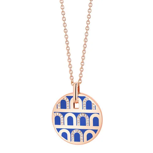 L'Arc de DAVIDOR Pendant GM, 18k Rose Gold with Lacquered Ceramic and Colonnato Diamonds