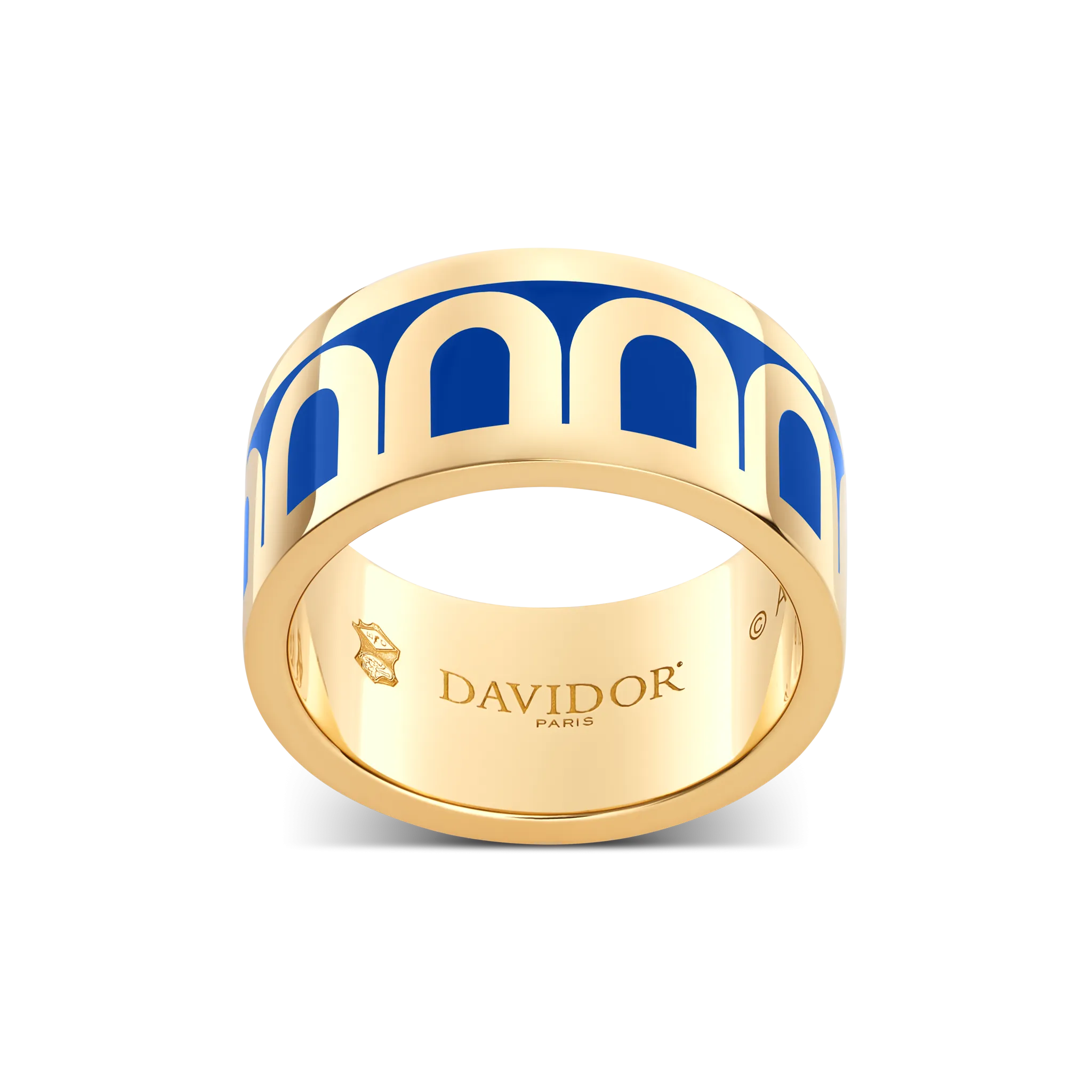 L'Arc de DAVIDOR Ring GM, 18k Yellow Gold with Riviera Lacquered Ceramic