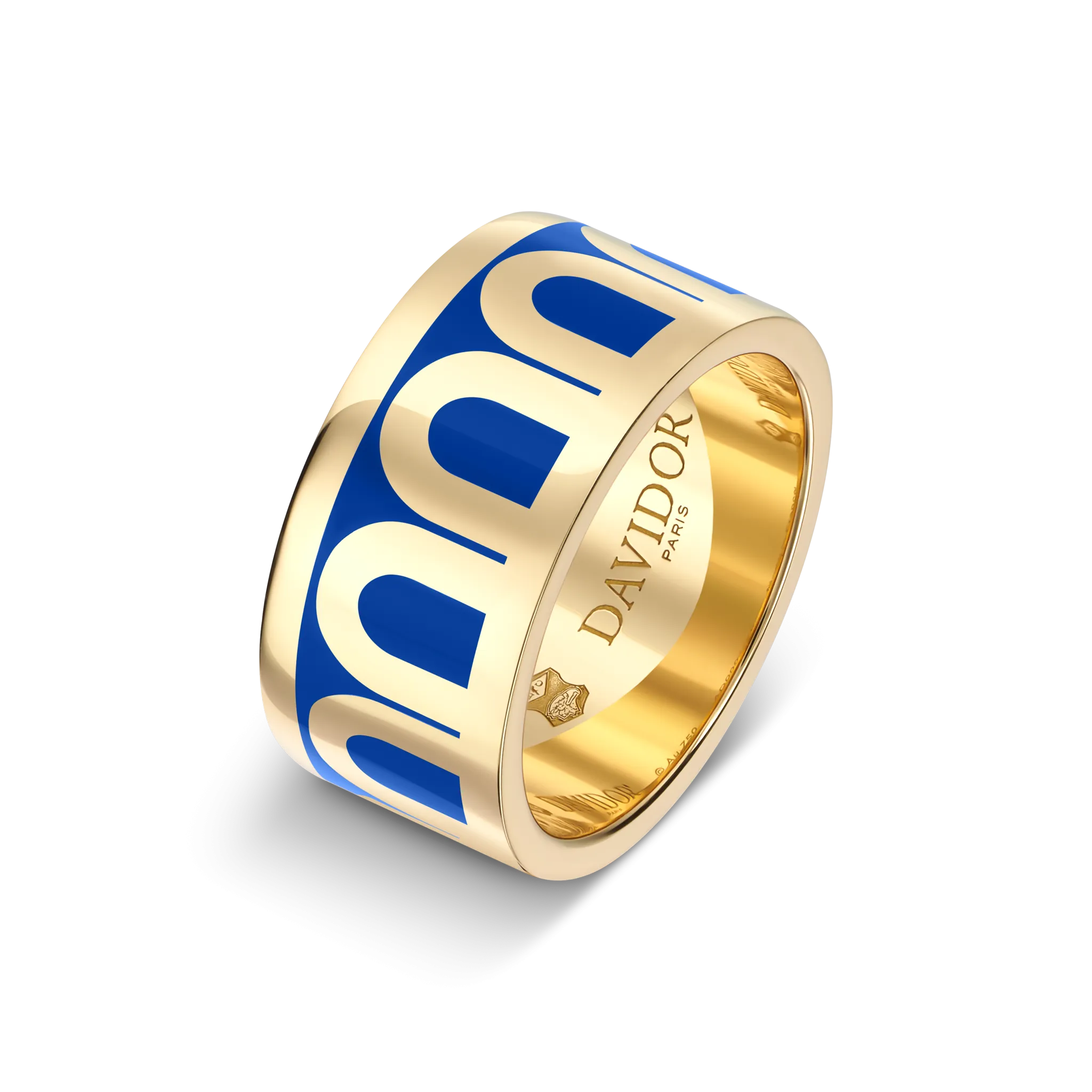 L'Arc de DAVIDOR Ring GM, 18k Yellow Gold with Riviera Lacquered Ceramic