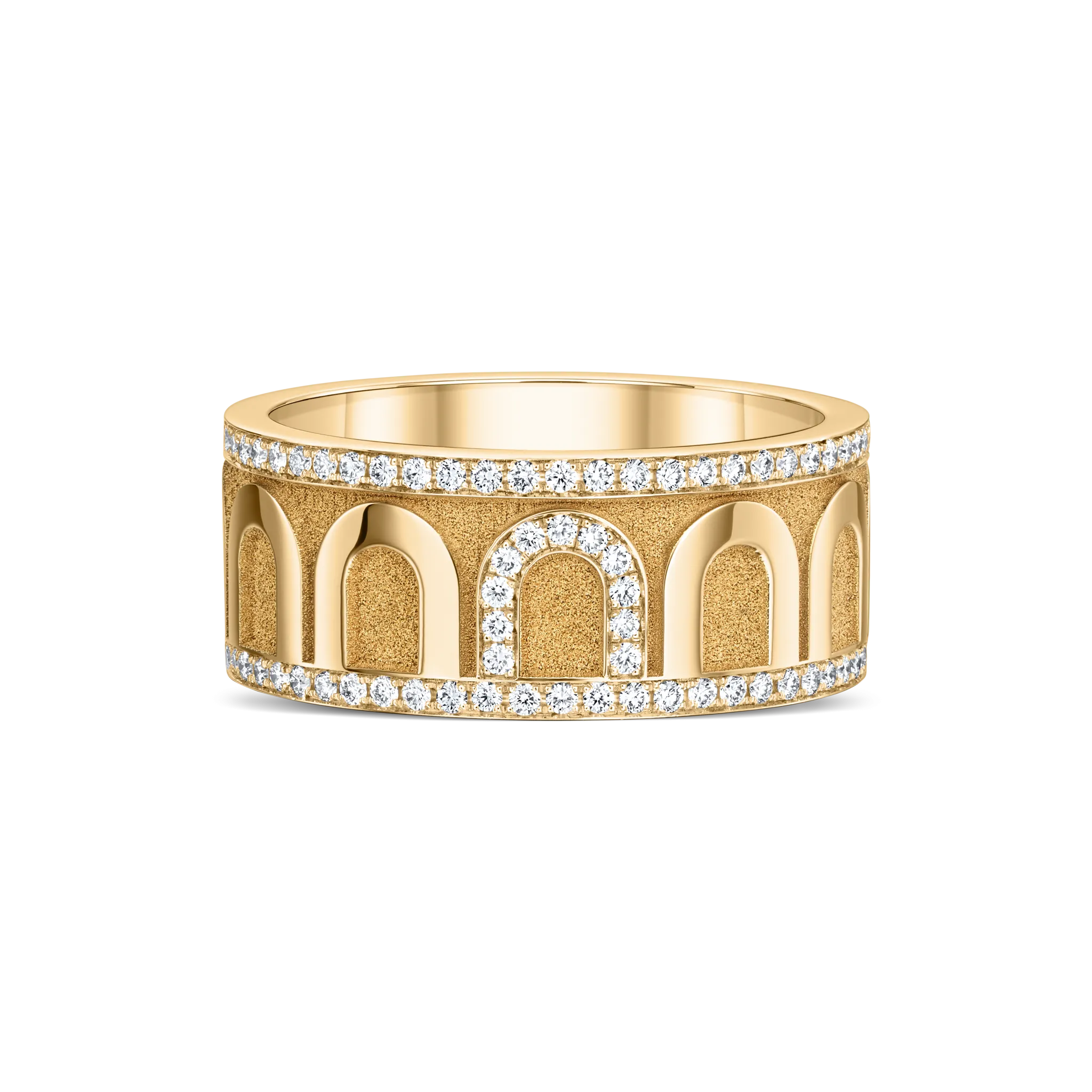 L'Arc de DAVIDOR Ring GM, 18k Yellow Gold with Satin Finish and Porta Diamonds