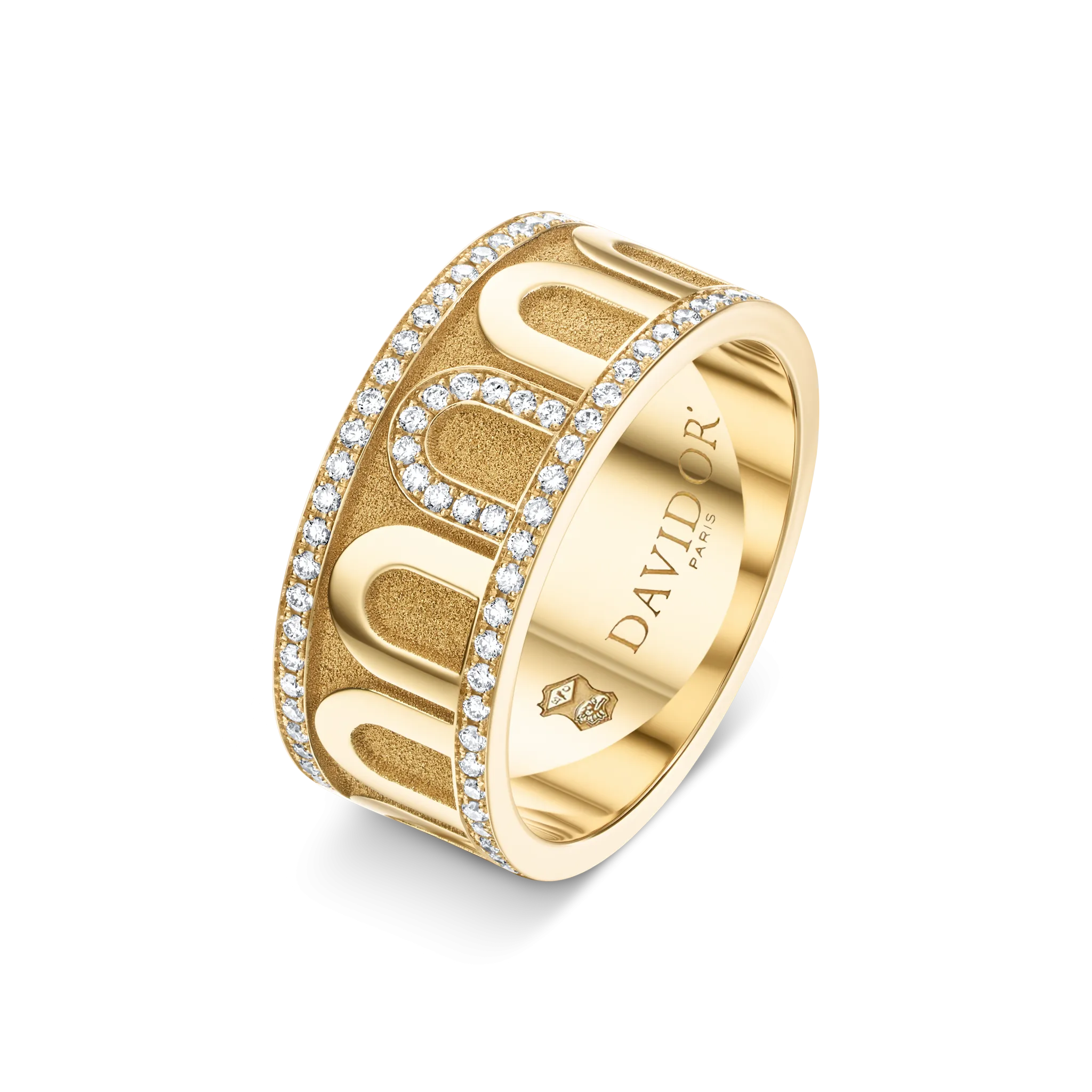 L'Arc de DAVIDOR Ring GM, 18k Yellow Gold with Satin Finish and Porta Diamonds