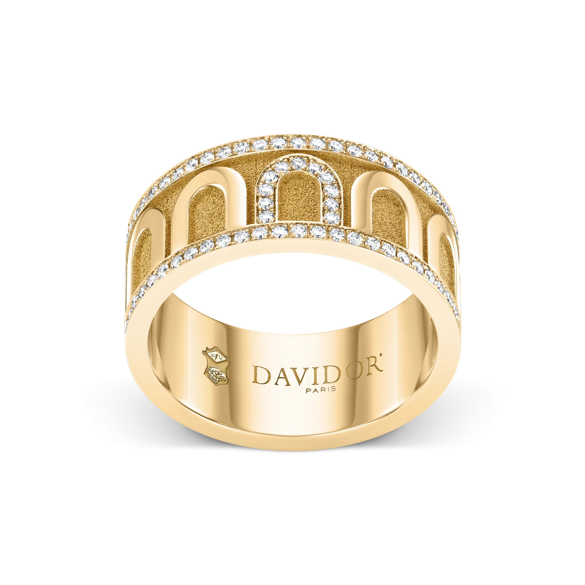 L'Arc de DAVIDOR Ring GM, 18k Yellow Gold with Satin Finish and Porta Diamonds