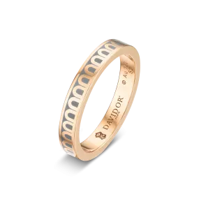 L'Arc de DAVIDOR Ring PM, 18k Rose Gold with Anthracite Lacquered Ceramic