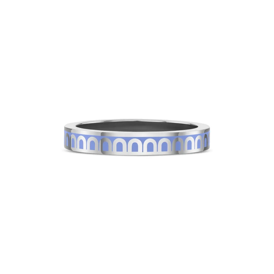 L'Arc de DAVIDOR Ring PM, 18k White Gold with Hortensia Lacquered Ceramic