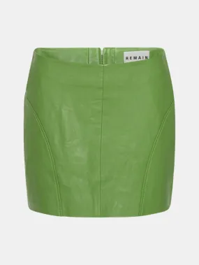 Leather Mini Skirt Forest Green