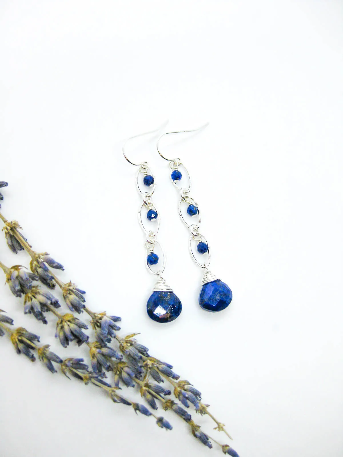 Lilac: Lapis Earrings - e724