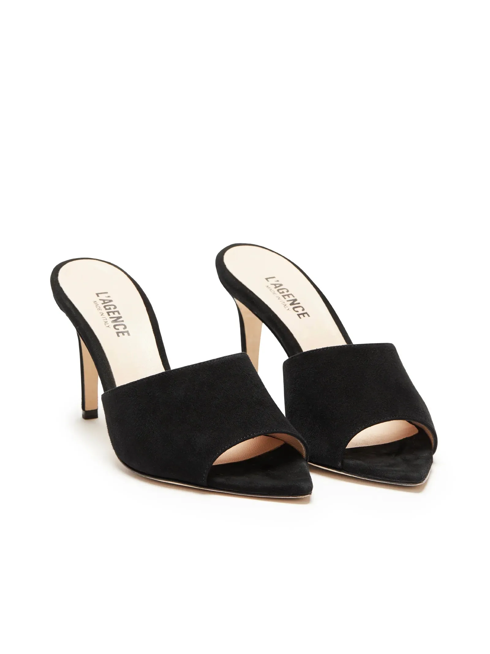 LOLITA OPEN TOE MULE (BLACK SUEDE) - L'AGENCE