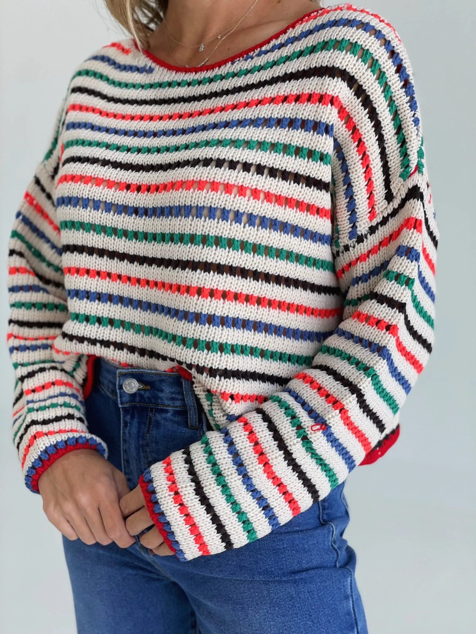 Maison Striped Sweater Top