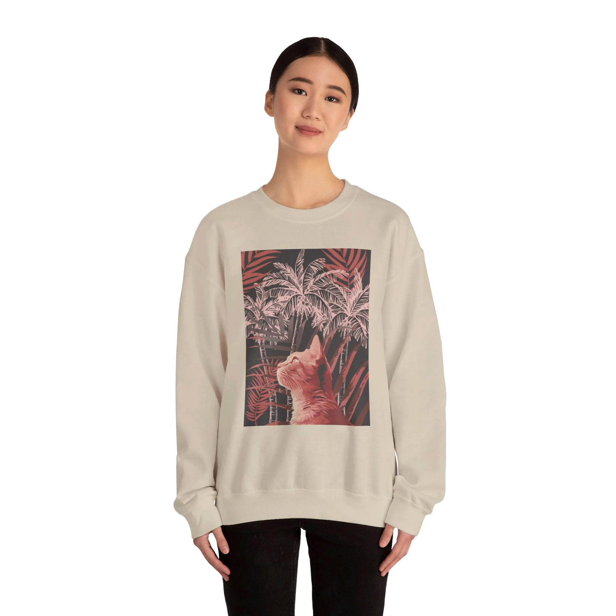 Mandala Art Cat Sweatshirt | Unisex Crewneck Sweatshirt