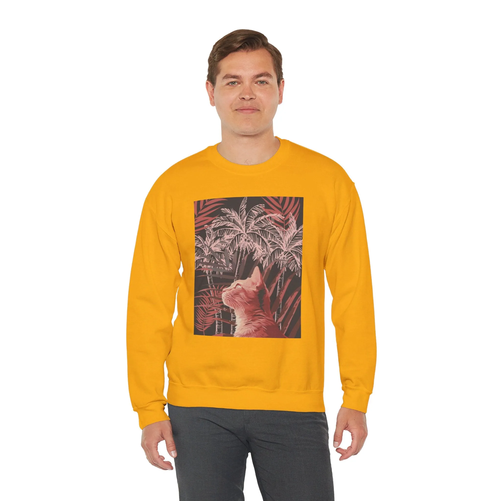 Mandala Art Cat Sweatshirt | Unisex Crewneck Sweatshirt