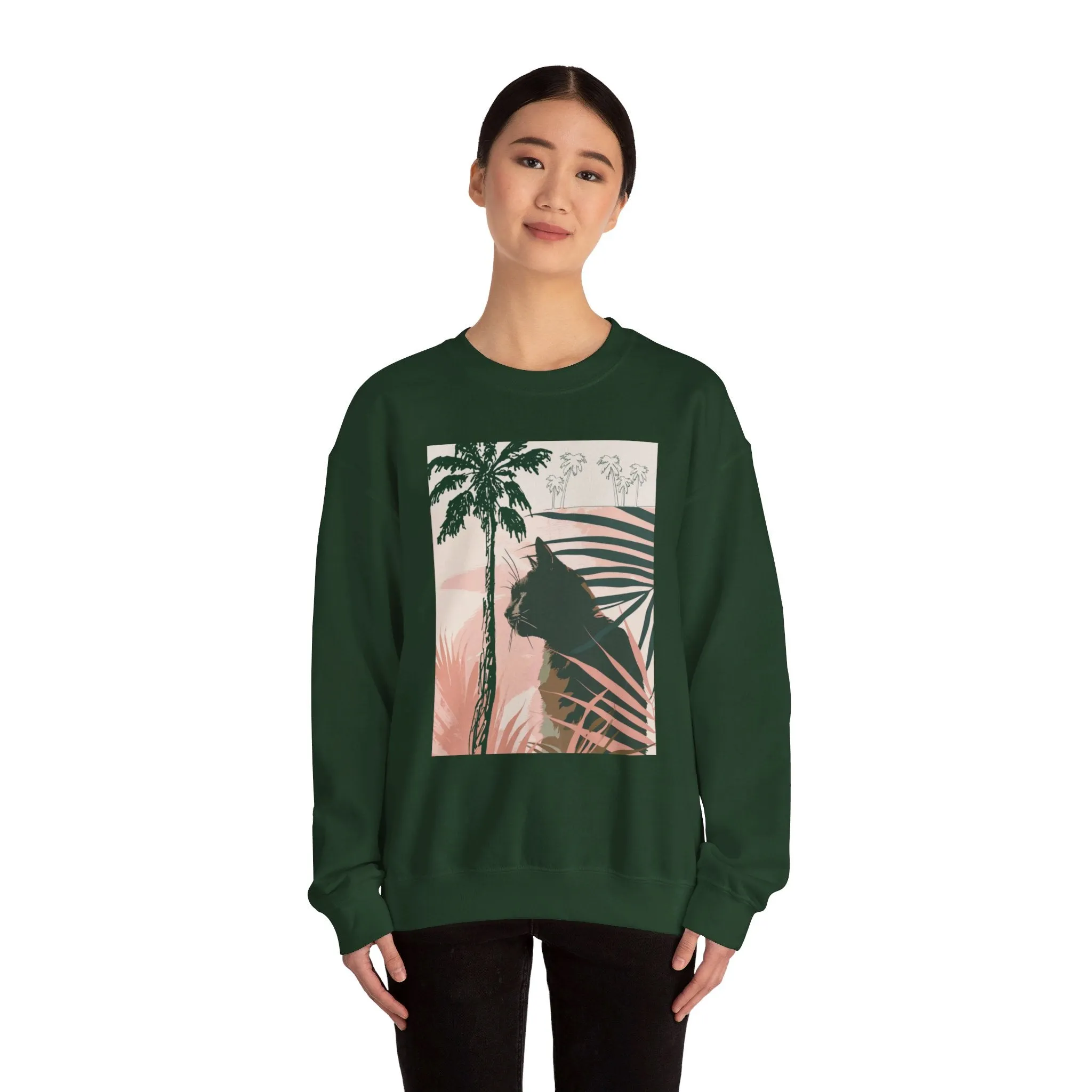 Mandala Art Cat Sweatshirt | Unisex Crewneck Sweatshirt