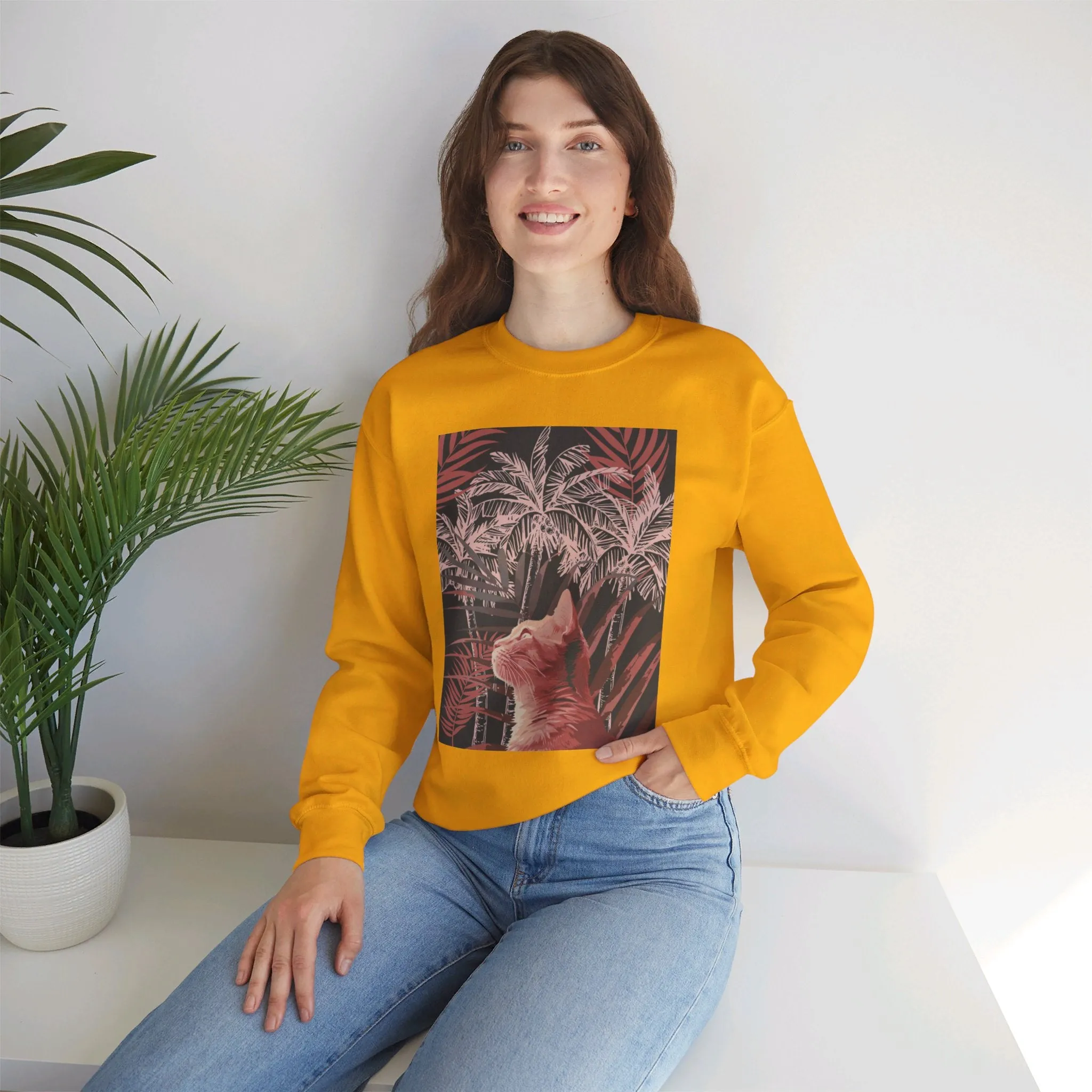 Mandala Art Cat Sweatshirt | Unisex Crewneck Sweatshirt