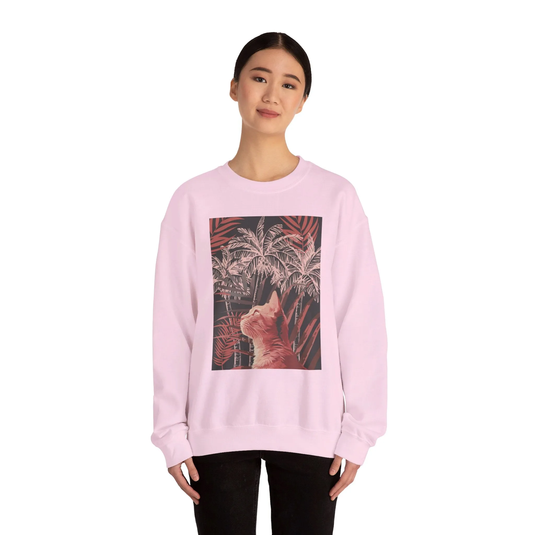 Mandala Art Cat Sweatshirt | Unisex Crewneck Sweatshirt