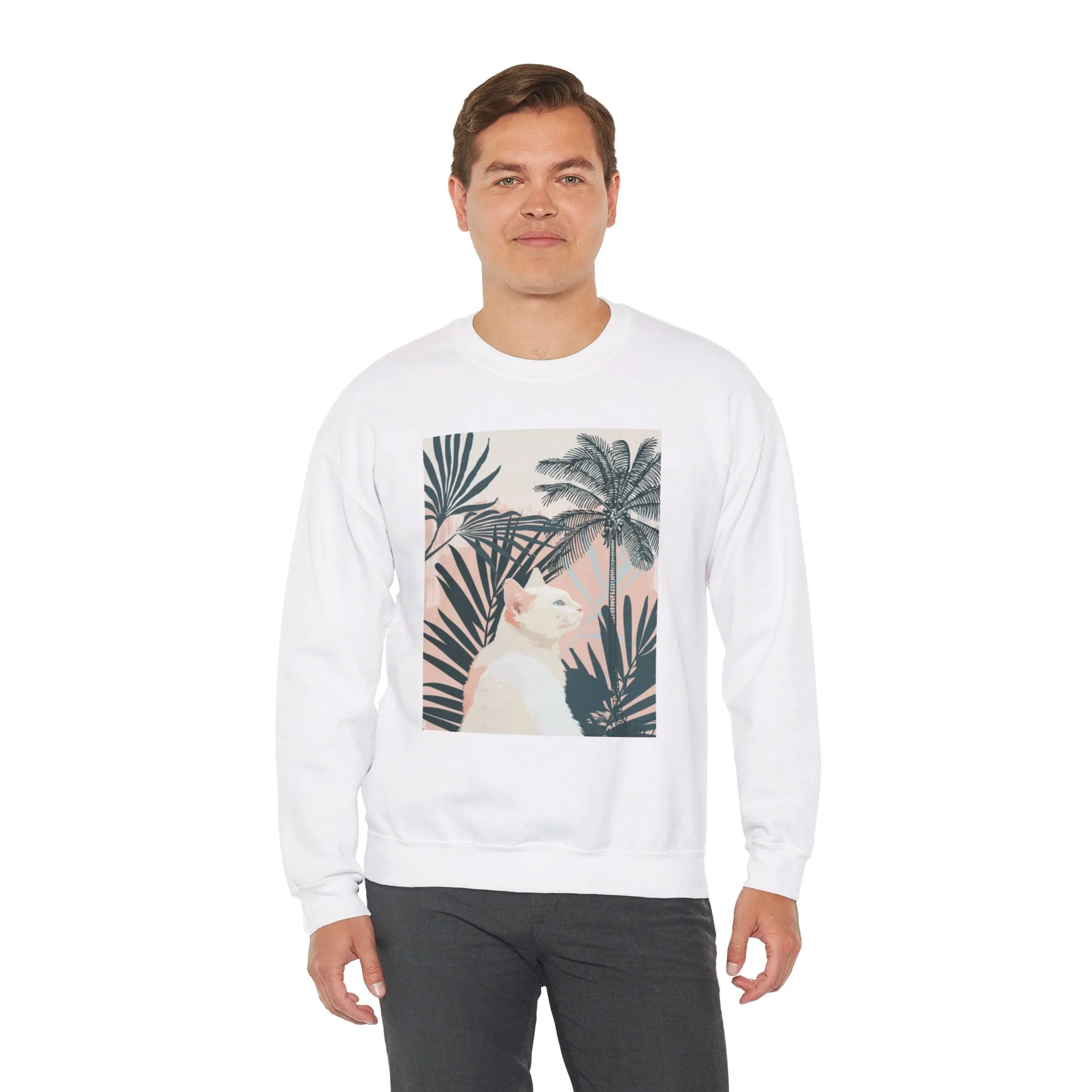 Mandala Art Cat Sweatshirt | Unisex Crewneck Sweatshirt