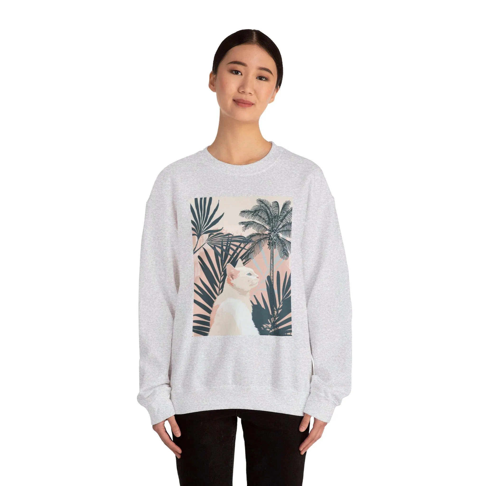 Mandala Art Cat Sweatshirt | Unisex Crewneck Sweatshirt