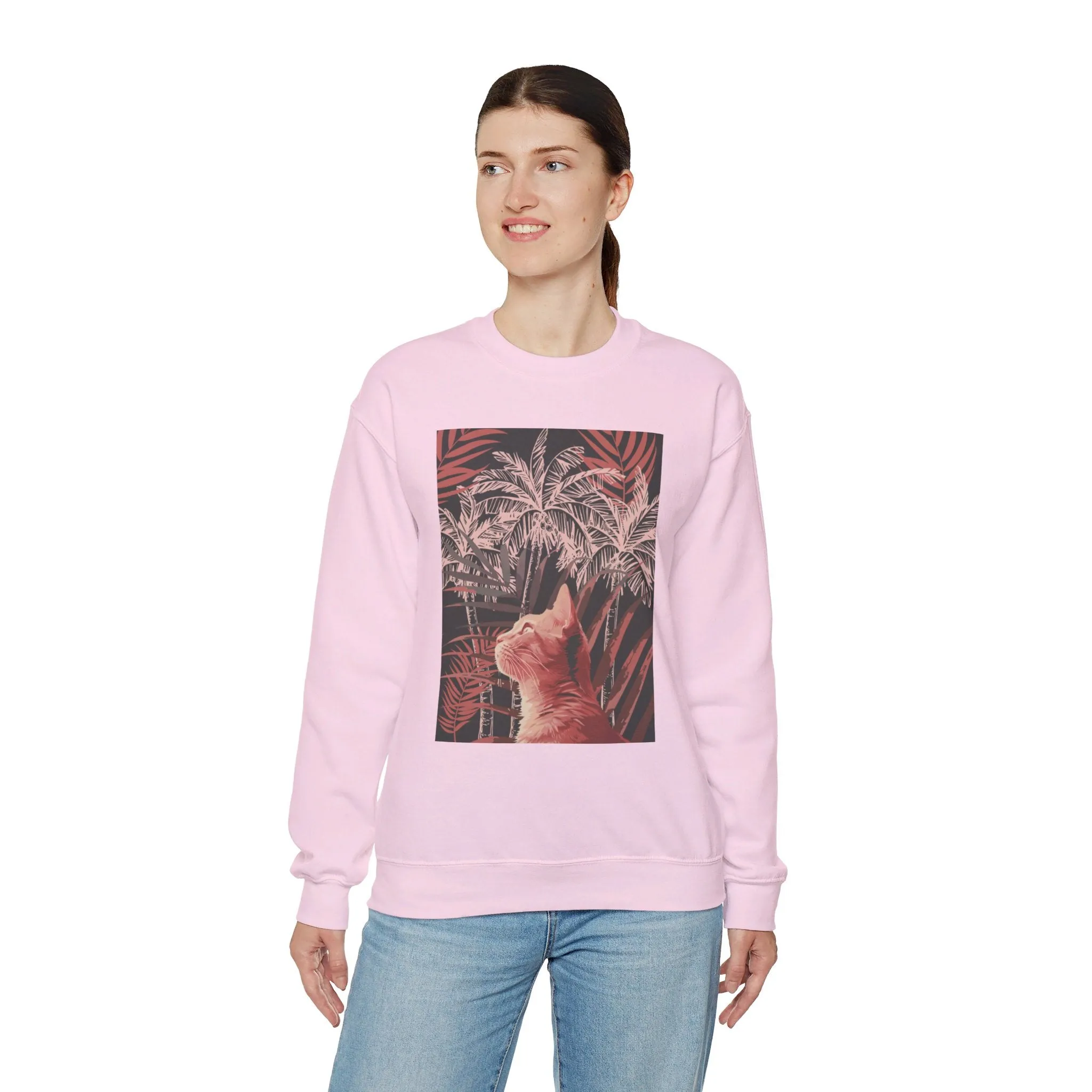 Mandala Art Cat Sweatshirt | Unisex Crewneck Sweatshirt