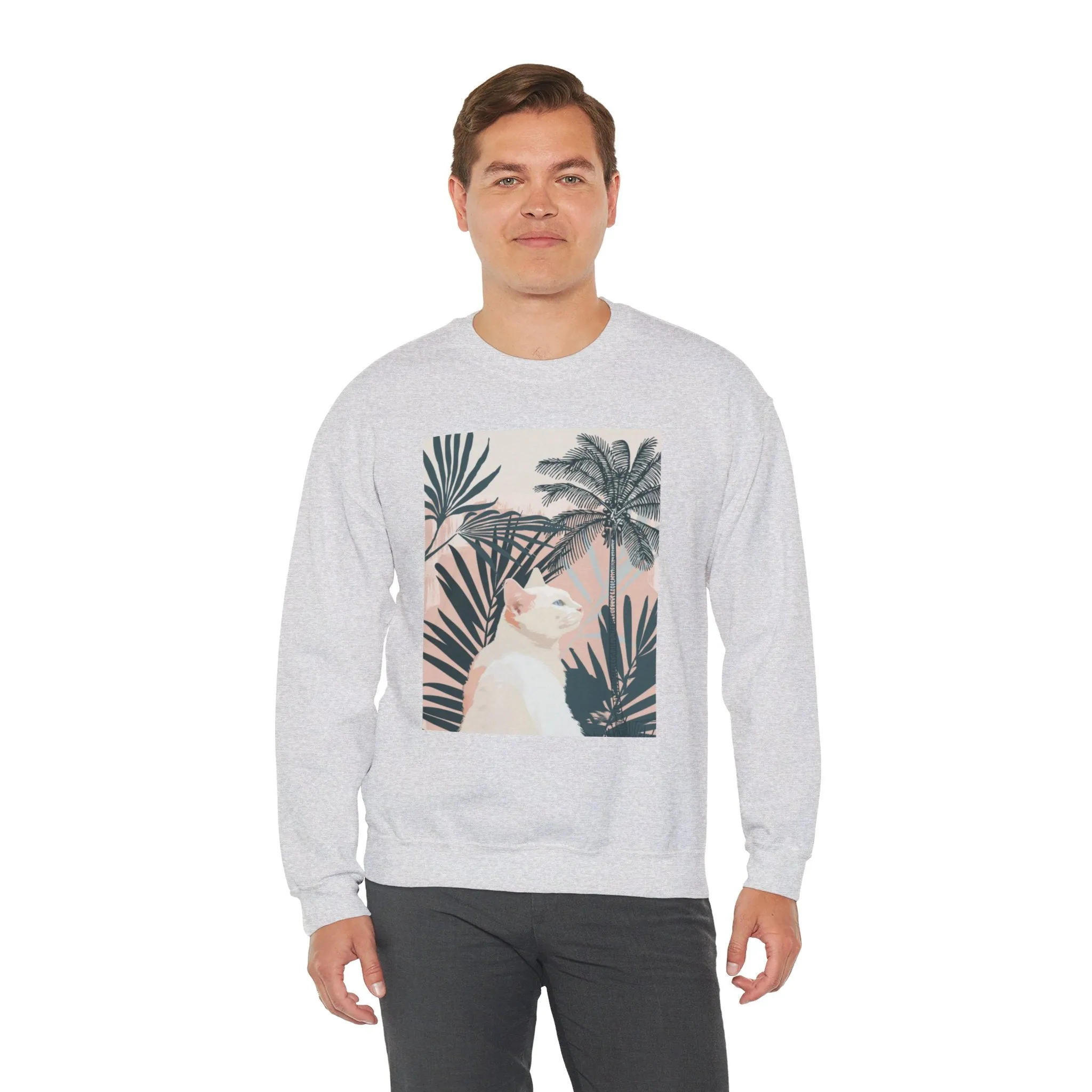 Mandala Art Cat Sweatshirt | Unisex Crewneck Sweatshirt