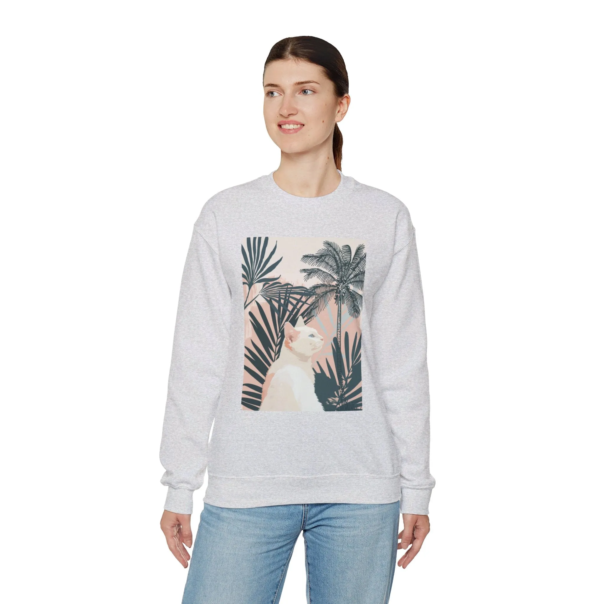 Mandala Art Cat Sweatshirt | Unisex Crewneck Sweatshirt