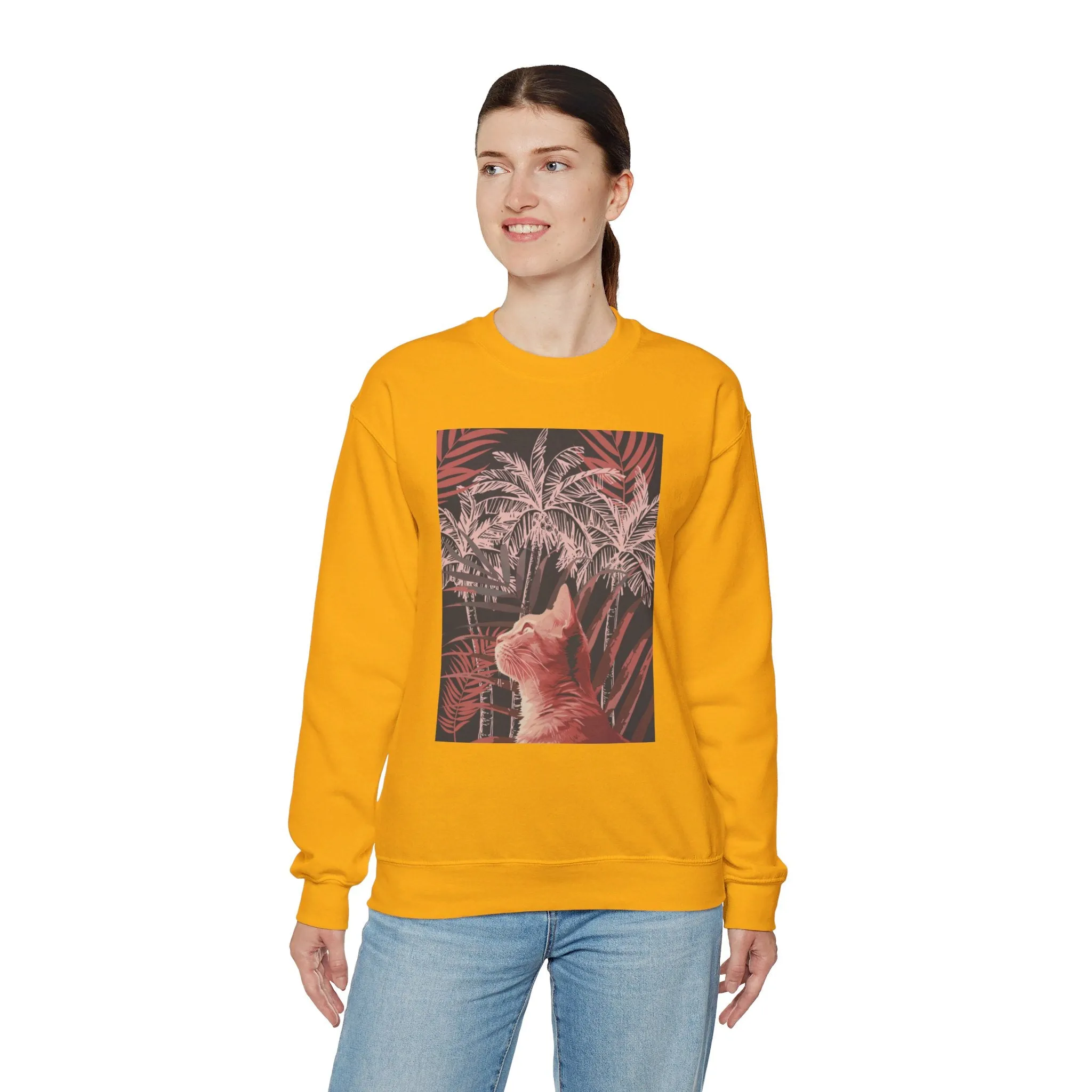 Mandala Art Cat Sweatshirt | Unisex Crewneck Sweatshirt