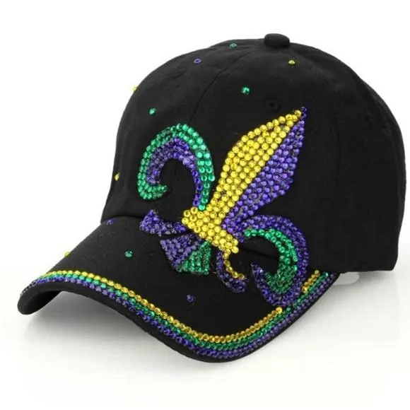 Mardi Gras Fleur de Lis Sequin Cap (Two Colors)