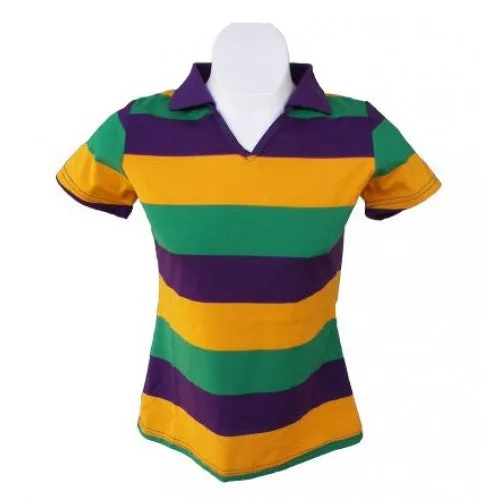 Mardi Gras Ladies V-Neck Polo (Slim Fit)