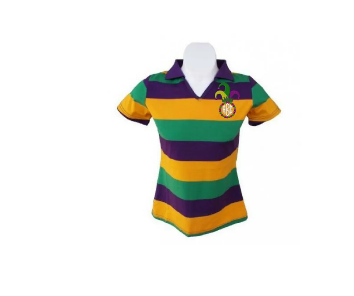 Mardi Gras Ladies V-Neck Polo (Slim Fit)