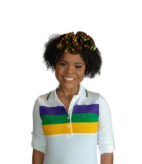 Mardi Gras Sequin Striped Turban