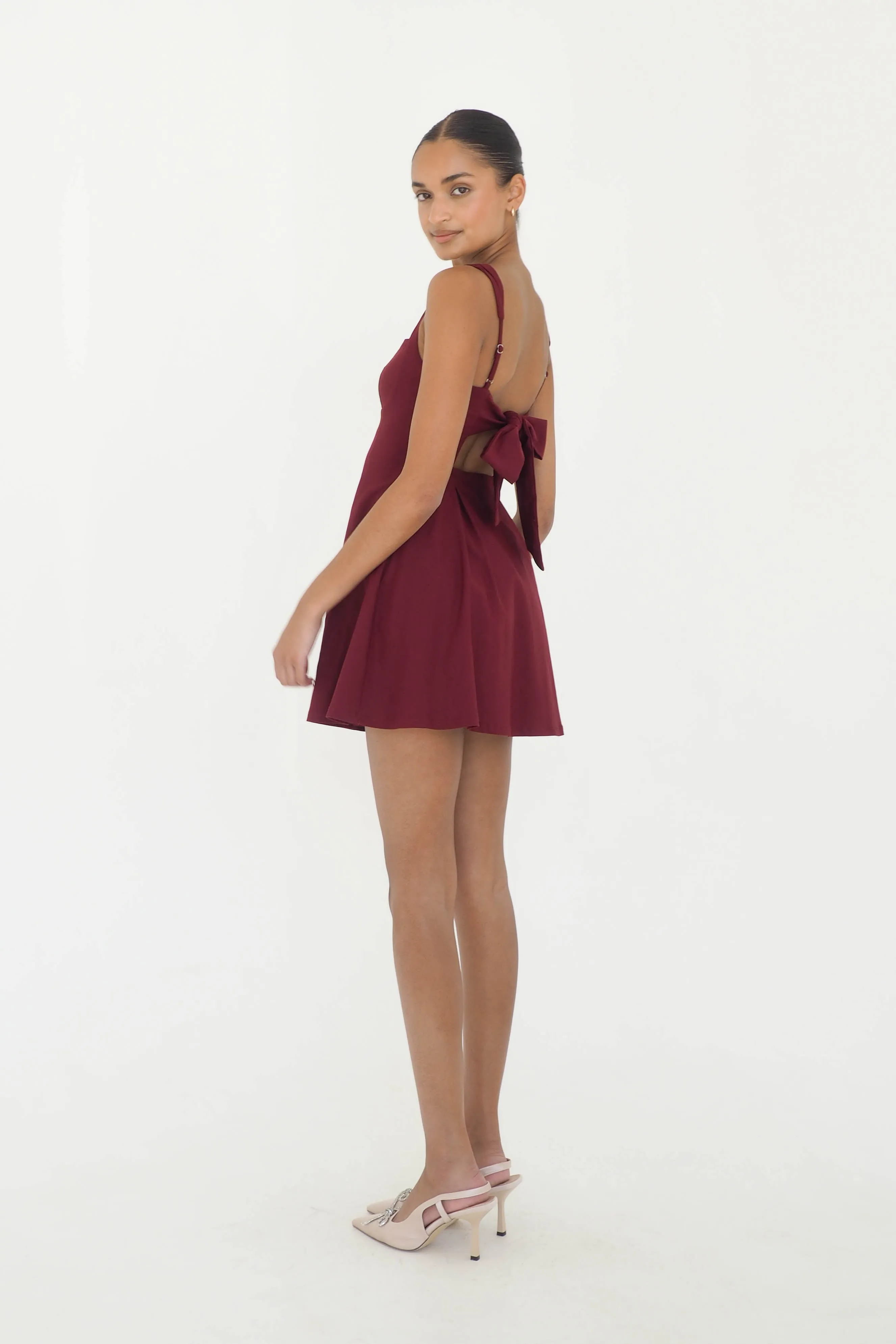 Marlee Mini Dress - Wine