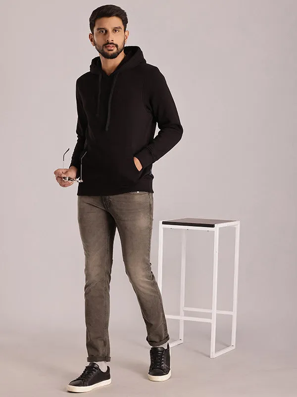 Men Full Sleeve Solid Hoodie Sweatshirt