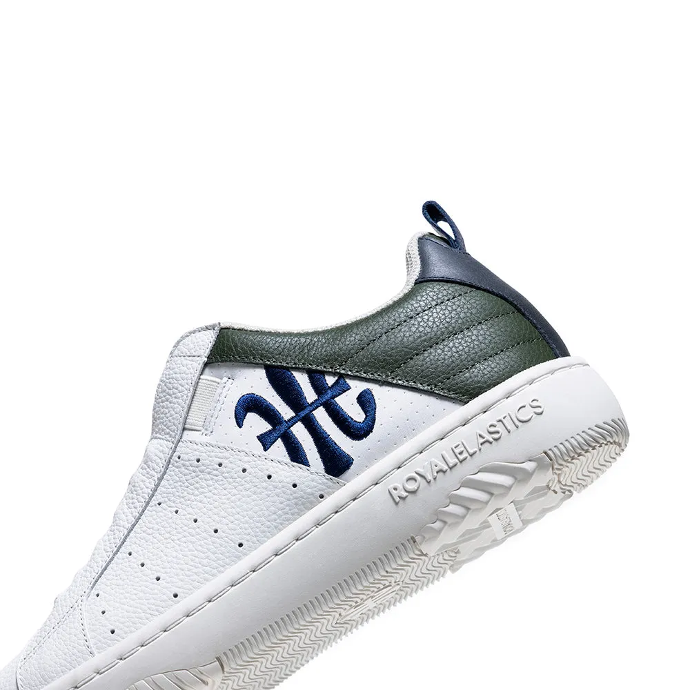 Men's Icon 2.0 White Blue Green Logo Leather Sneakers 06523-045