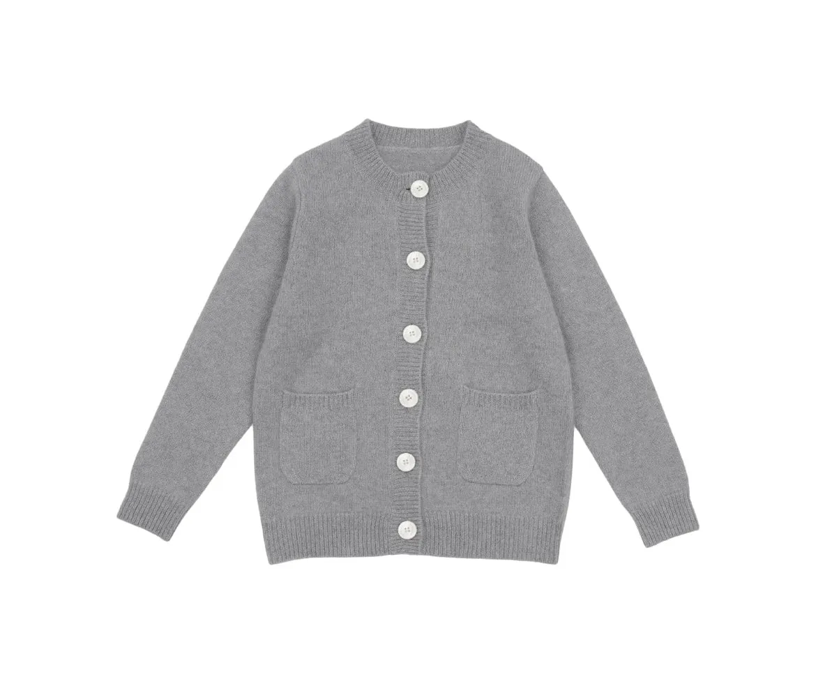 MILLEDEUX ~Cashmere Pointelle button front cardigan