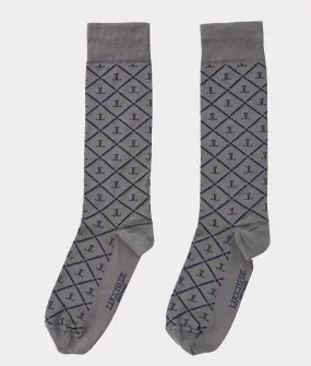 Mirrored-L Dress Sock :: Charcoal