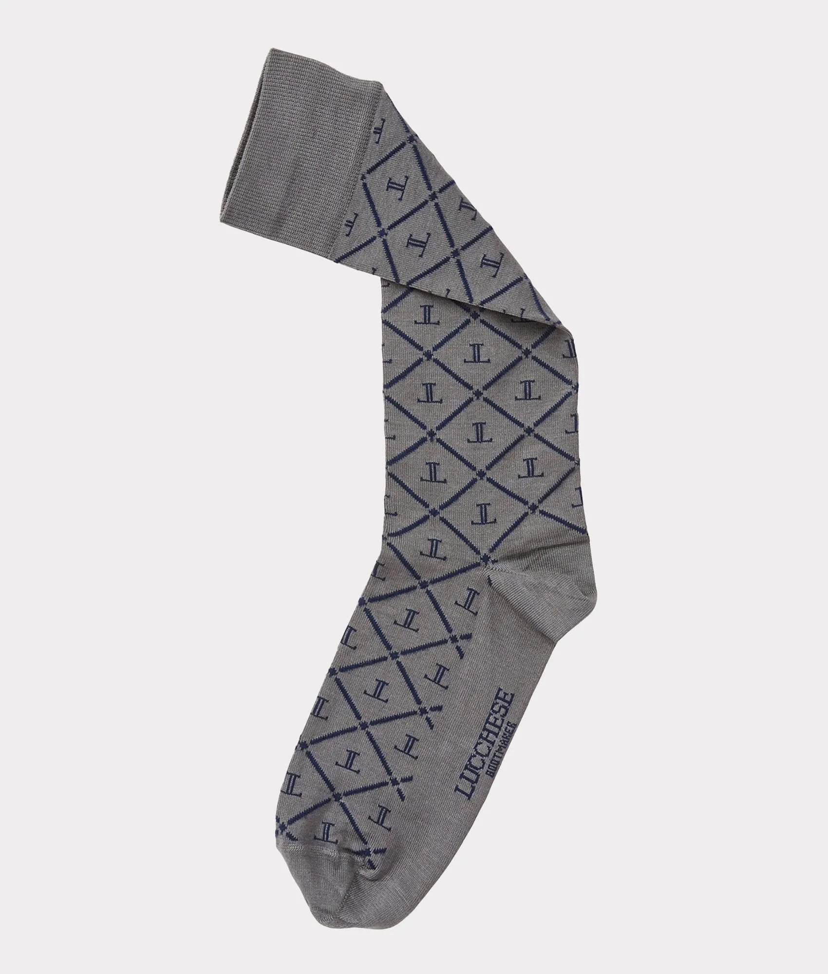 Mirrored-L Dress Sock :: Charcoal