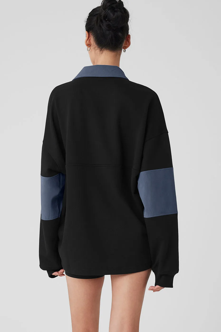 Mixmatch Rugby Sweatshirt - Black/Bluestone