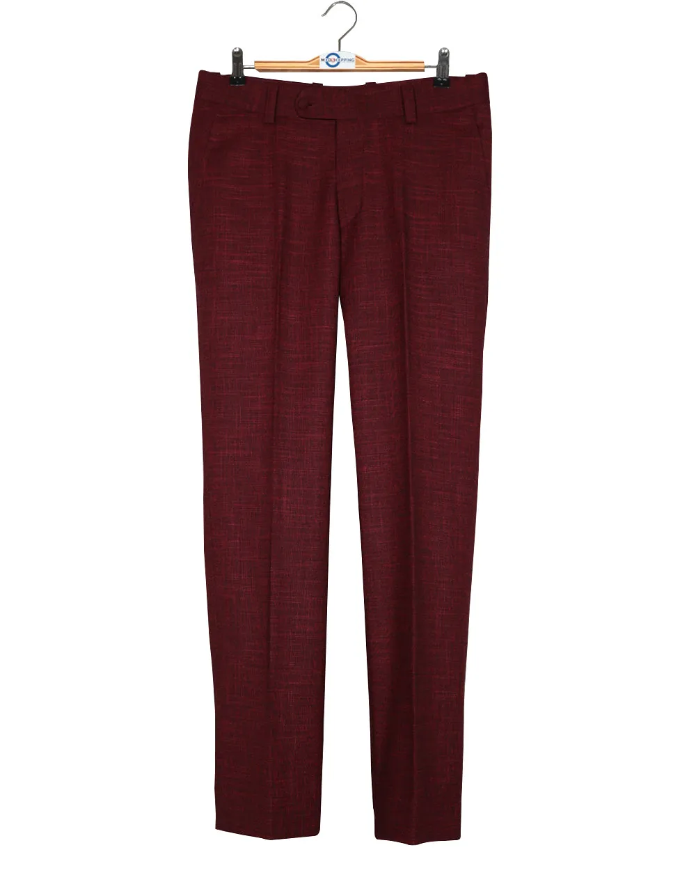 Mod Suit - Vintage Style Burgundy Linen Suit