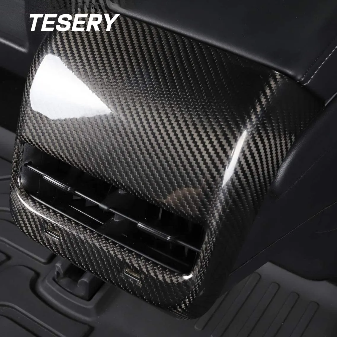 Model 3 / Y Backseat Air Vent Cap Cover - Carbon Fiber Interior Mods