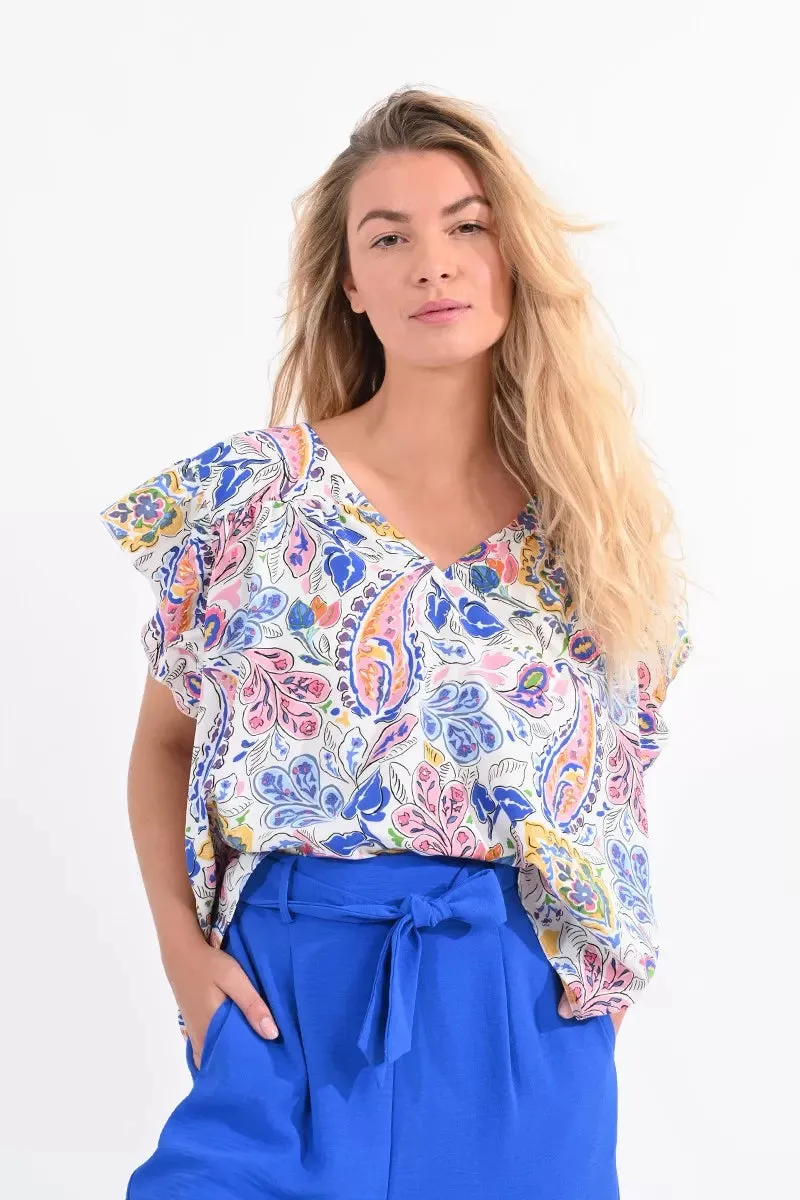 Molly Bracken Paisley Print Top