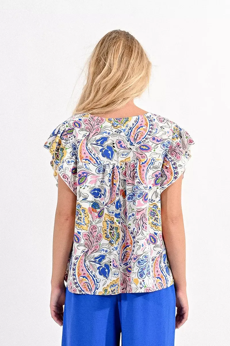 Molly Bracken Paisley Print Top