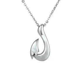 Mother of Pearl Fishhook Pendant