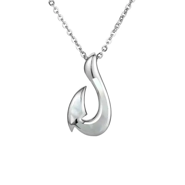 Mother of Pearl Fishhook Pendant