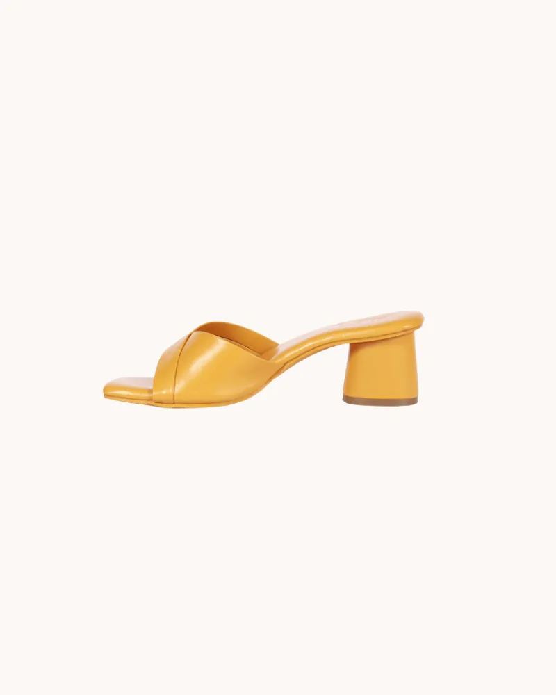 Mustard Yellow Chic Block Heels for Women