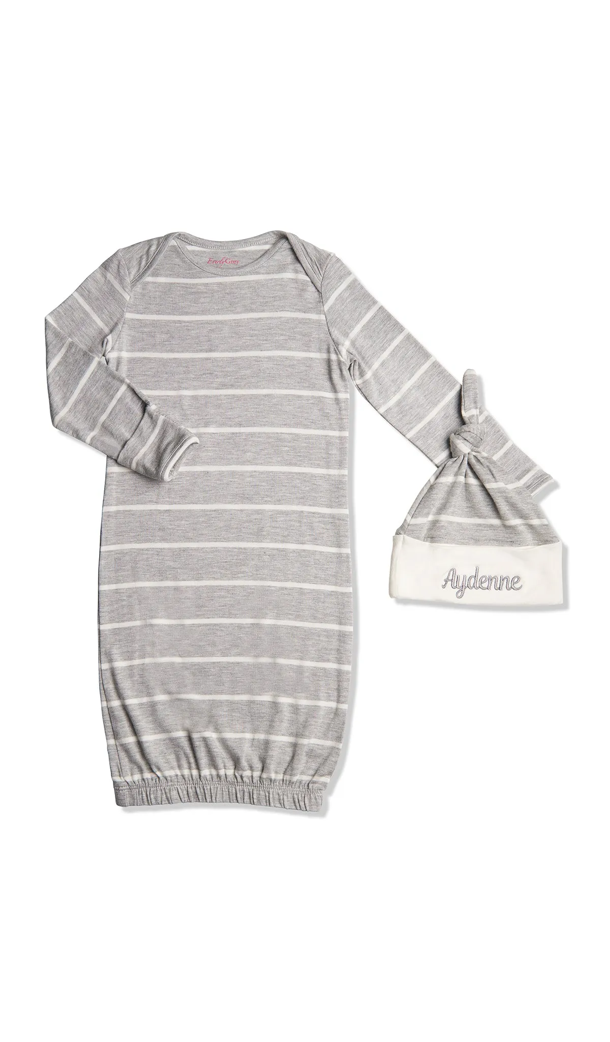 Personalized Analise 5-Piece Heather Grey Stripe for Mom & Baby