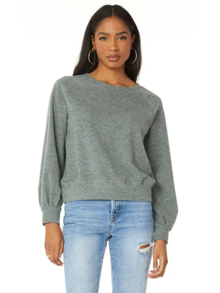 Pleat Sleeve Crewneck Sweatshirt